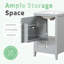 Meuble-lavabo de 20 po avec lavabo, armoire de salle de bain avec porte à fermeture douce, support de rangement et tiroir, gris-279123890