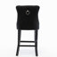 Élégante chaise de bar en velours à boutons, fabrication en bois massif, accents, mousse à haut rebond, 2 détails noirs, confortable, 2 pièces