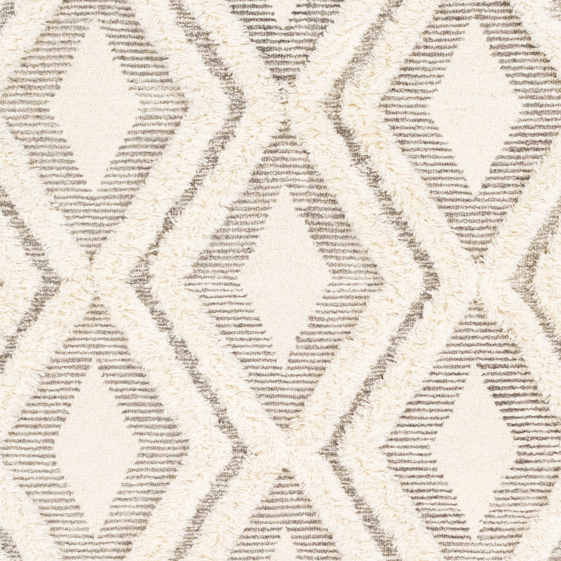 Omaha Geometric Handmade Tufted Wool Cream Area Rug, Rectangle 5' x 7'6"