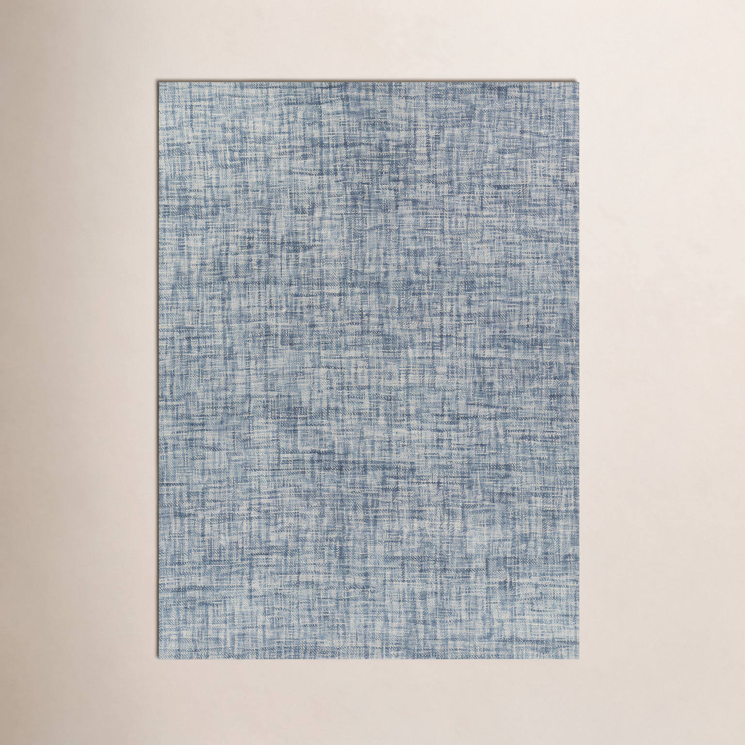 Aldred Blue Hand-Woven Abstract Wool Rug, Rectangle 3'6" x 5'6"