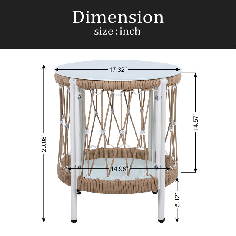 Table d'appoint d'extérieur 17,32 po Bohemian Garden