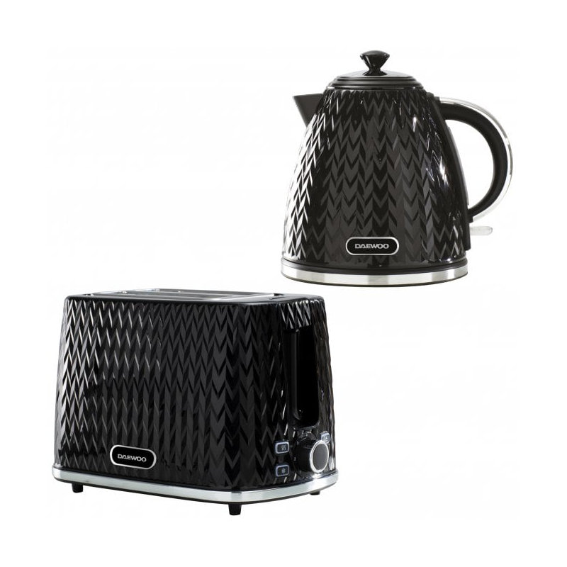 Daewoo Argyle 1.7L Plastic Electric Tea Kettle, Black