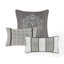 Édredon grand 7 pièces gris - Literie avec motifs de feuilles accrocheurs-125444825-125444826