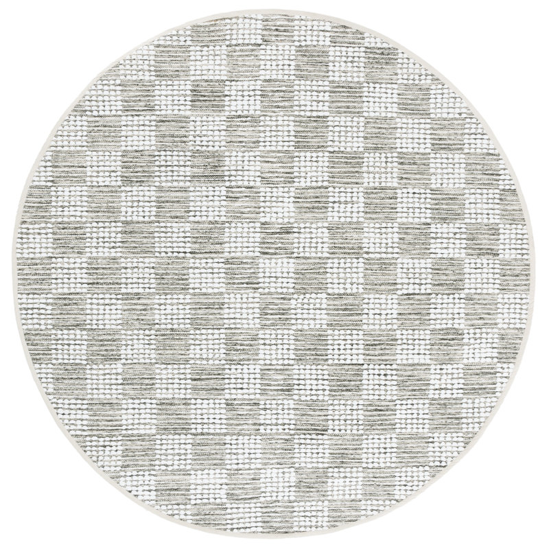 Tapis vert / ivoire Pearla 979, Rond 6 pi