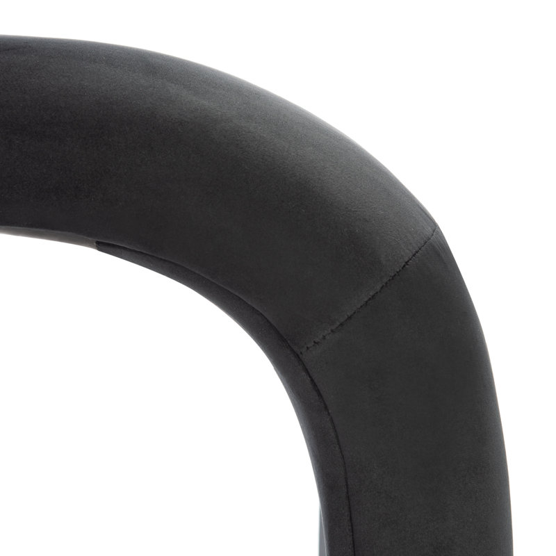 Andee Velvet Upholstered Bench, Black Velvet
