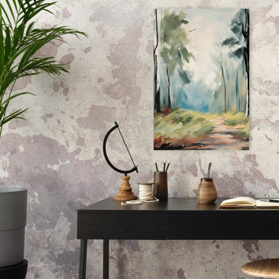 Art contemporain contemporain, paysage forestier abstrait