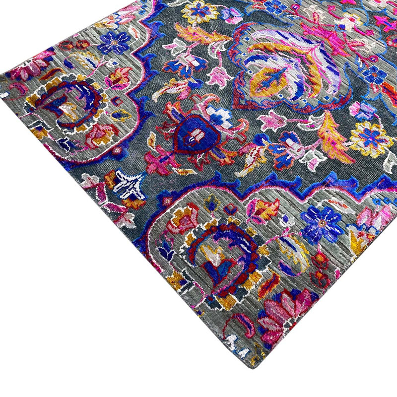 Wool Floral Area Rug, Runner 2'6" x 6'