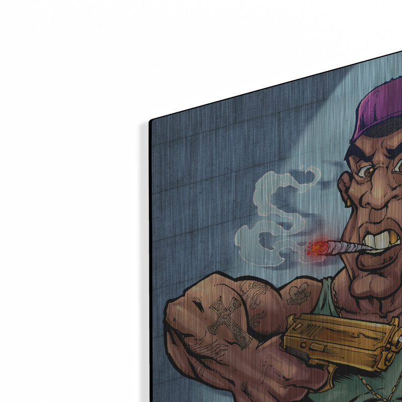 Art mural en métal Trinx «Crook Personnage Gang Banger» par Flyland Designs, H 12 po x l 16 po