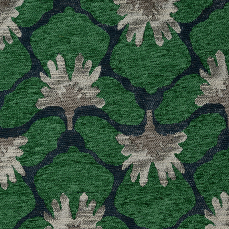 Battery-Chelsea Floral Chenille Fabric, Emerald