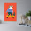 Skating Frog Modern Playful Whimsical Cactus Frog Landscape Nature Wall Art Print 1 Piece Wrapped Canvas Wall Art-1311784046