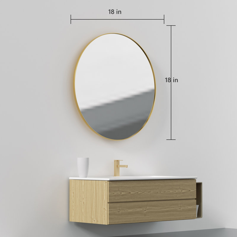 Miroir de salle de bain Morena, Doré, 36" x 36"