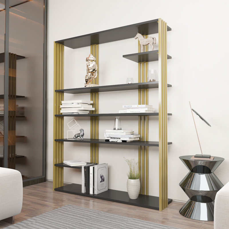 JENI BOOKCASE , Anthracite/Gold