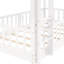 Lit simple au-dessus d'un lit superposé blanc avec glissade fonctionnelle et fabrication en bois massif blanc pour le plaisir de la chambre à coucher-535153380