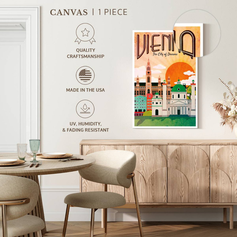 Vienna Tourism Vintage Poster, 39" H x 26" W