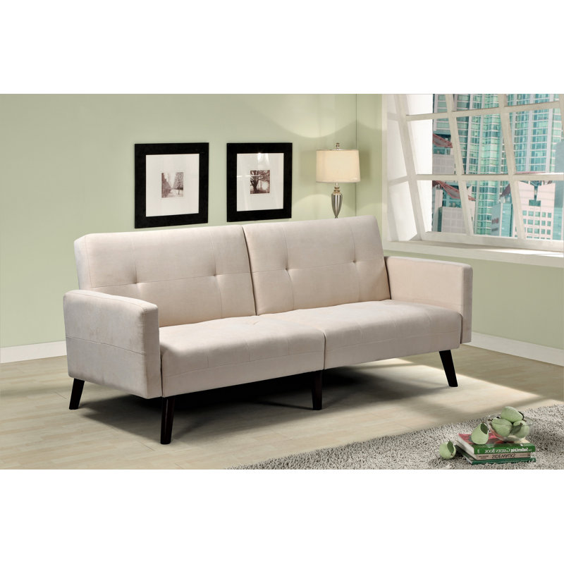 Eldon Upholstered 79'' Sleeper Sofa, Beige Linen