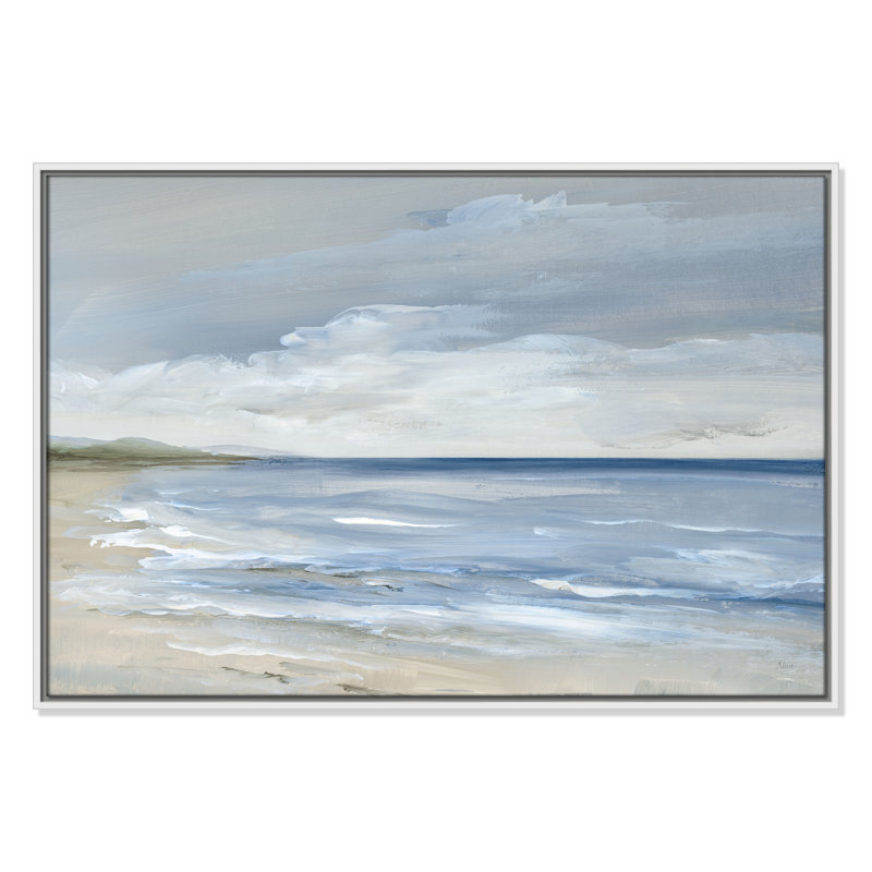 «Whispering Waves - Landscape Version Print» par Nan, H 25,5 po x l 37,5 po, Blanc
