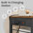 32"W Kitchen Island With Power Strip, Microwave Oven Stand, Kitchen Shelf, Baker's Rack With 3 Open Shelves-1611621496