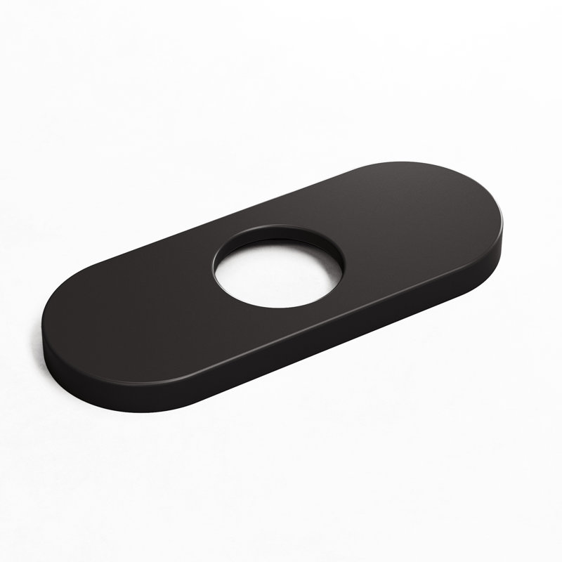 5.5 in. Bathroom Sink Faucet Hole Cover Deck Plate For 1 or 3 Hole in Matte Black, Matte Black