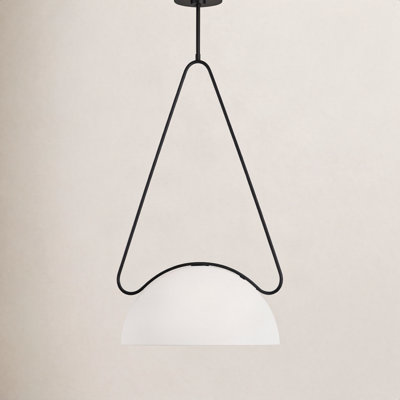 Romaine Single Light Glass Dimmable Pendant