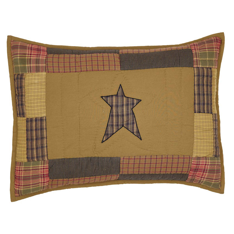 Tan Cotton Patchwork Star Standard Sham