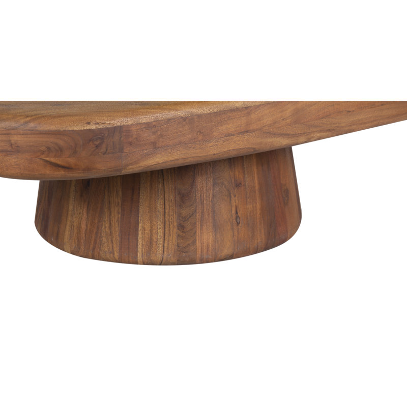 Ekta Solid Acacia Wood Coffee Table, Brown