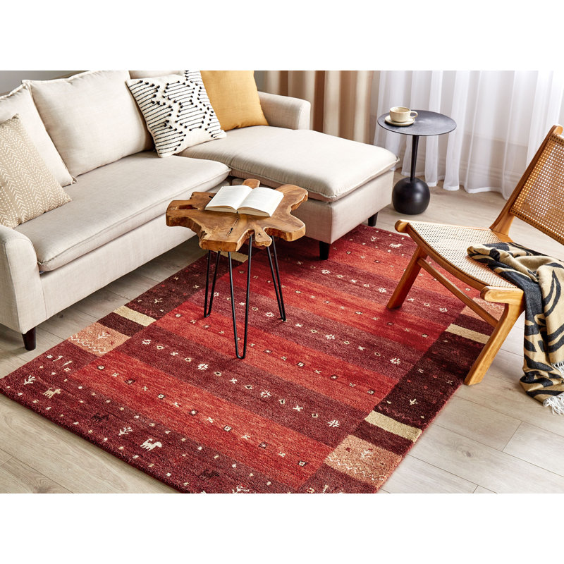 Huchinson Geometric Wool Hand Woven Area Rug, Rectangle 140 x 200cm