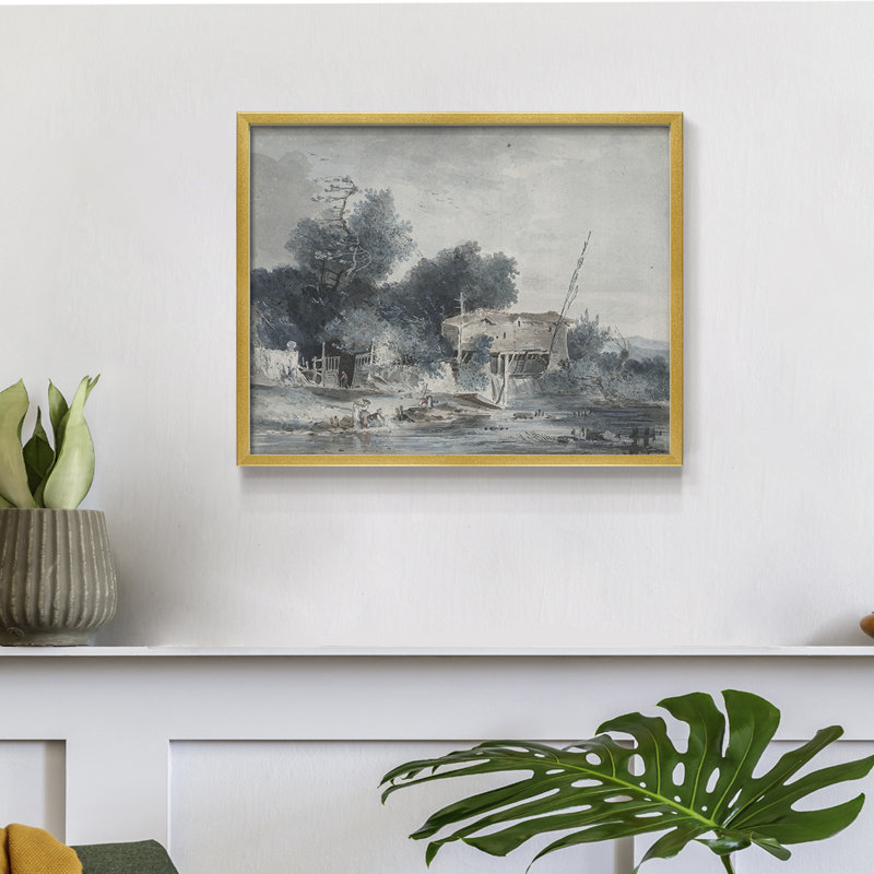 Paysages rétro-CCXCV-reproduction encadrée
