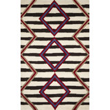 Wool Southwestern Area Rug in Stone/Ebony/Red/Cobalt