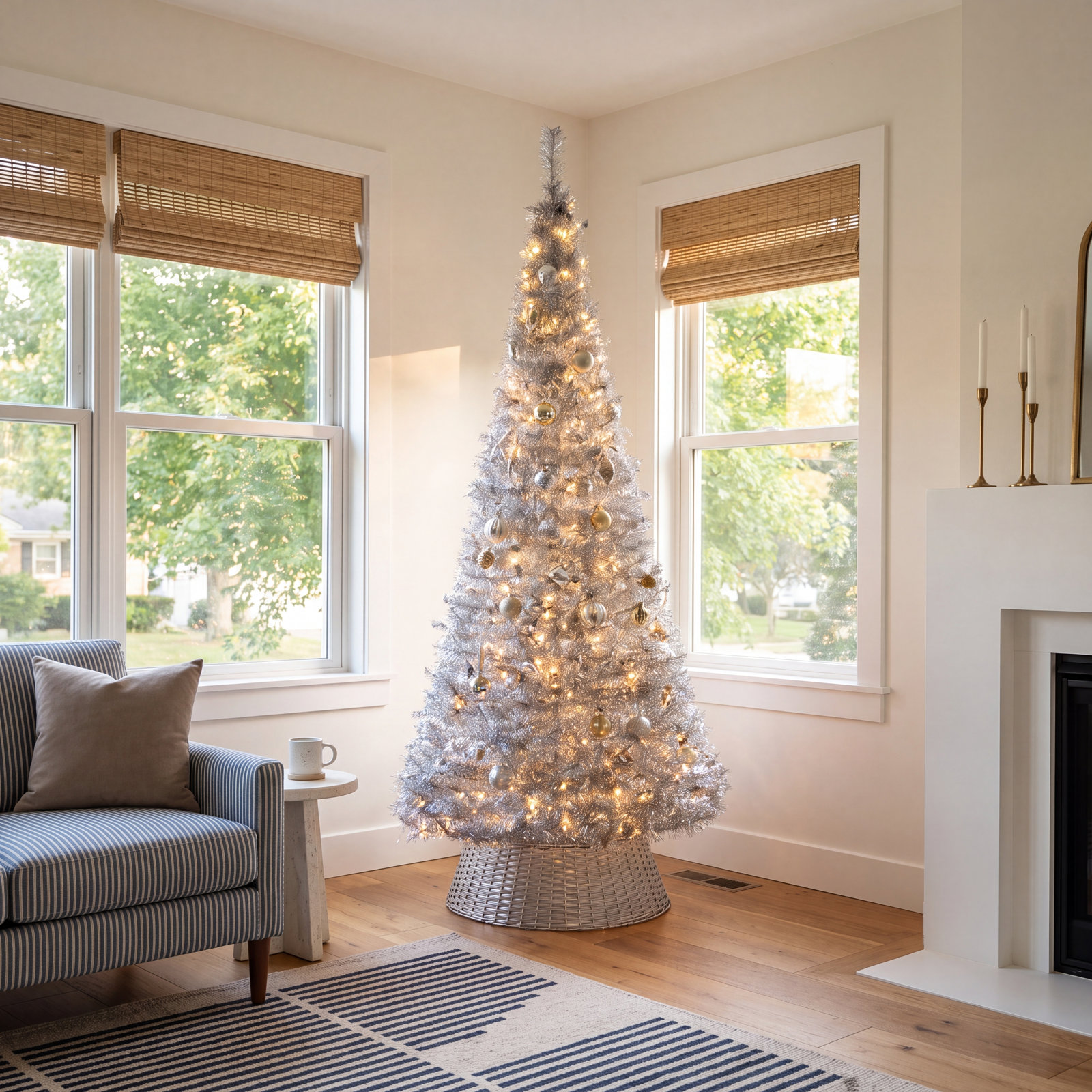 90' Lighted Artificial Pine Christmas Tree