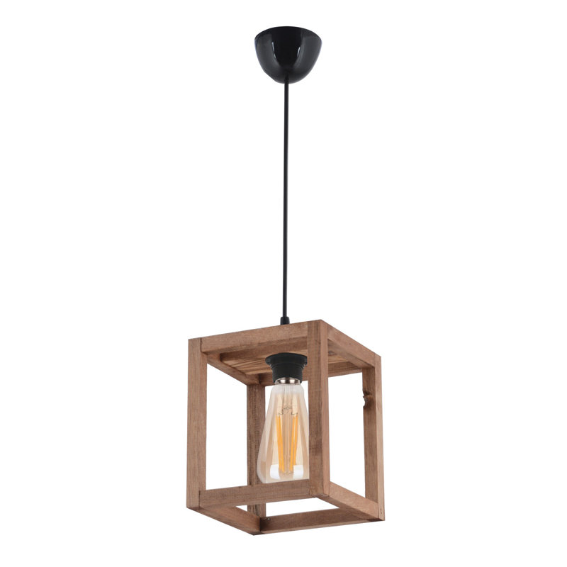 Elegant Wooden Chandelier, Brown Finish, 24.6 x 24.6 x 23.6 inches | Adjustable Cable, E27 Socket (Max 40W), CE Certified | Perfect for Living Room, Dining Room, or Bedroom Décor, Stylish & Functional Design