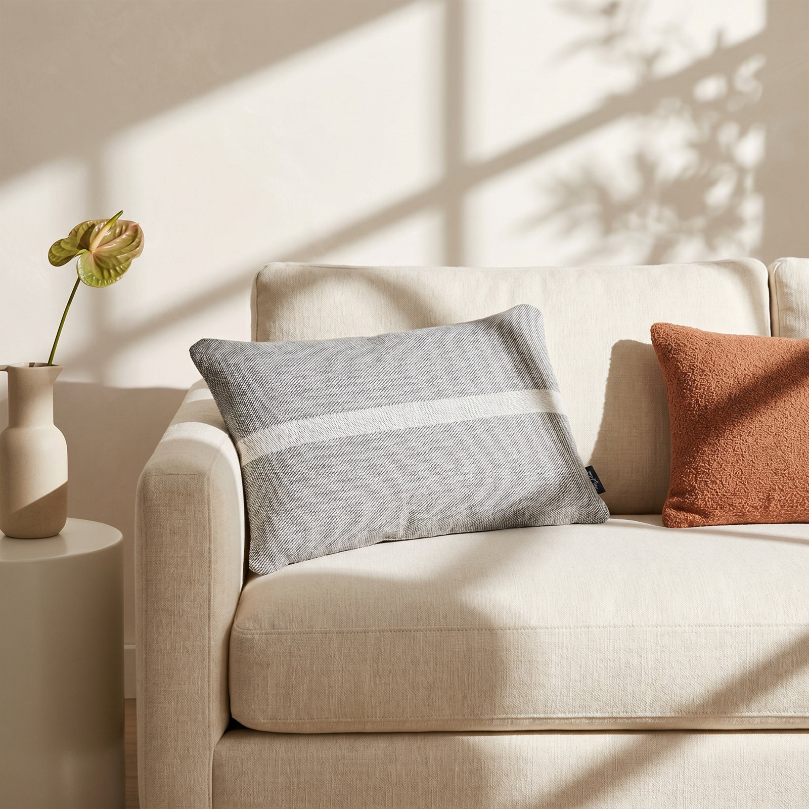 Glyph Sunbrella® Indoor/Outdoor Throw Pillow, Charcoal