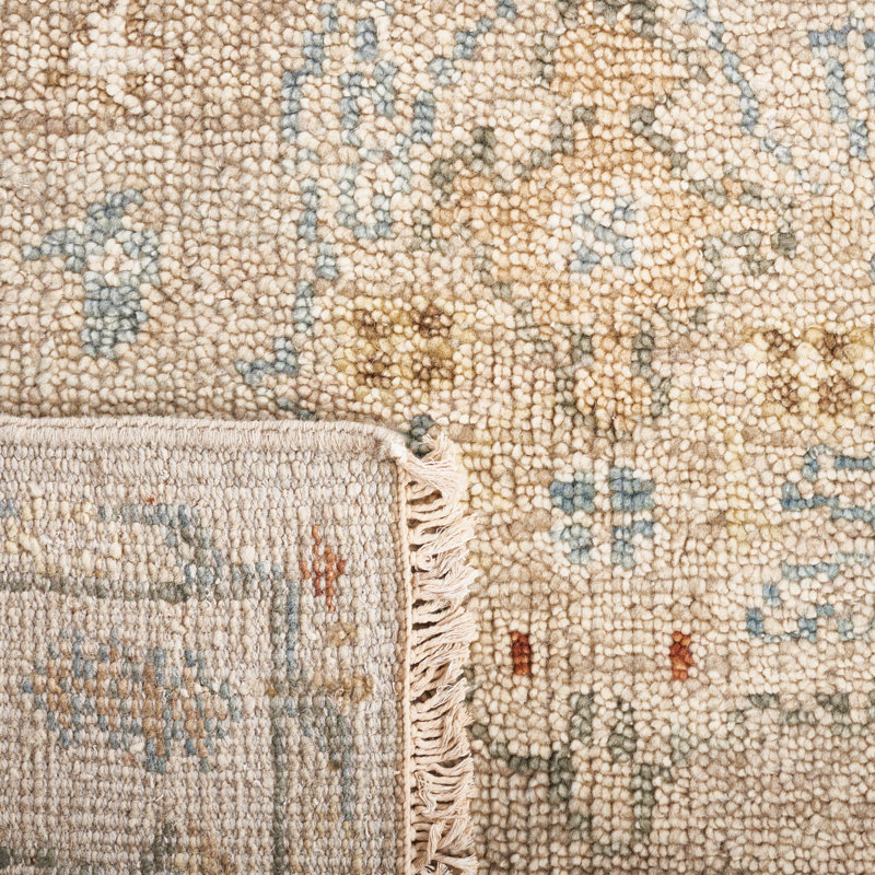 Tapis oriental gris clair / beige en laine / coton noué à la main Oriental, Rectangle 6 pi x 9 pi