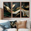 Or noir et noir captivant - ensemble d'art mural abstrait vagues modernes-107212734-107212742
