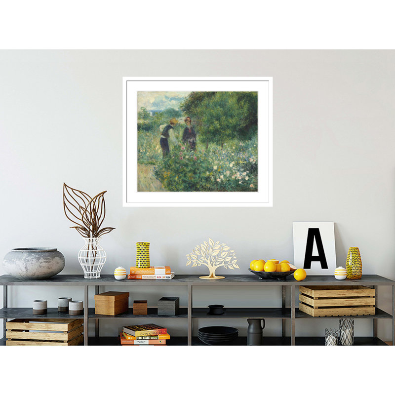 «Cueillette de fleurs» par Pierre-Auguste Renoir - Impression sur toile, H 13,75 po x l 15,34 po