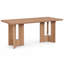 Table de salle à manger 77 po rectangulaire pour 4 à 6 personnes, plateau en panneau de fibres à densité moyenne avec placage de chêne, base à panneau de dalle architecturale, table de salle à manger et de cuisine spacieuse-133332105