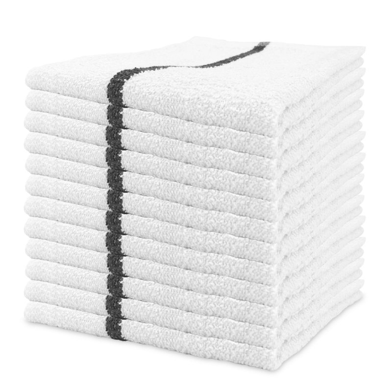 Jacquard Tea Towel Kitchen Towel, Black/White