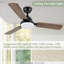 Ventilateur de plafond 22,96 po avec lumières DEL