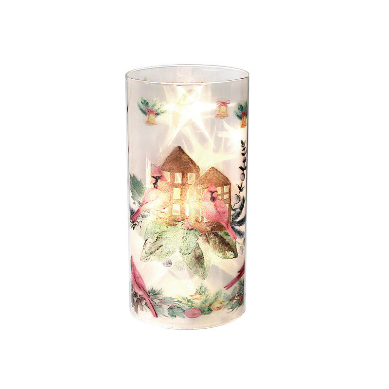 Support de verre à cylindre à DEL, H 5,9 po x l 3,9 po x P 3,9 po