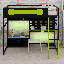 Lit mezzanine en bois avec bureau-1746372642