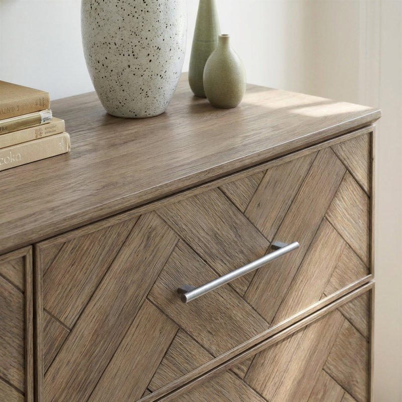 Commode à 6 tiroirs, commode double à chevrons l 47,2 po Hawthorne