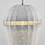 Lustre élégant en rotin blanc Cassen, 15,7 po de diamètre et 47,2 po de hauteur | Écoénergétique 24 W E27, corps en plastique | Parfait pour la salle à manger et le salon, luminaire élégant pour les maisons modernes