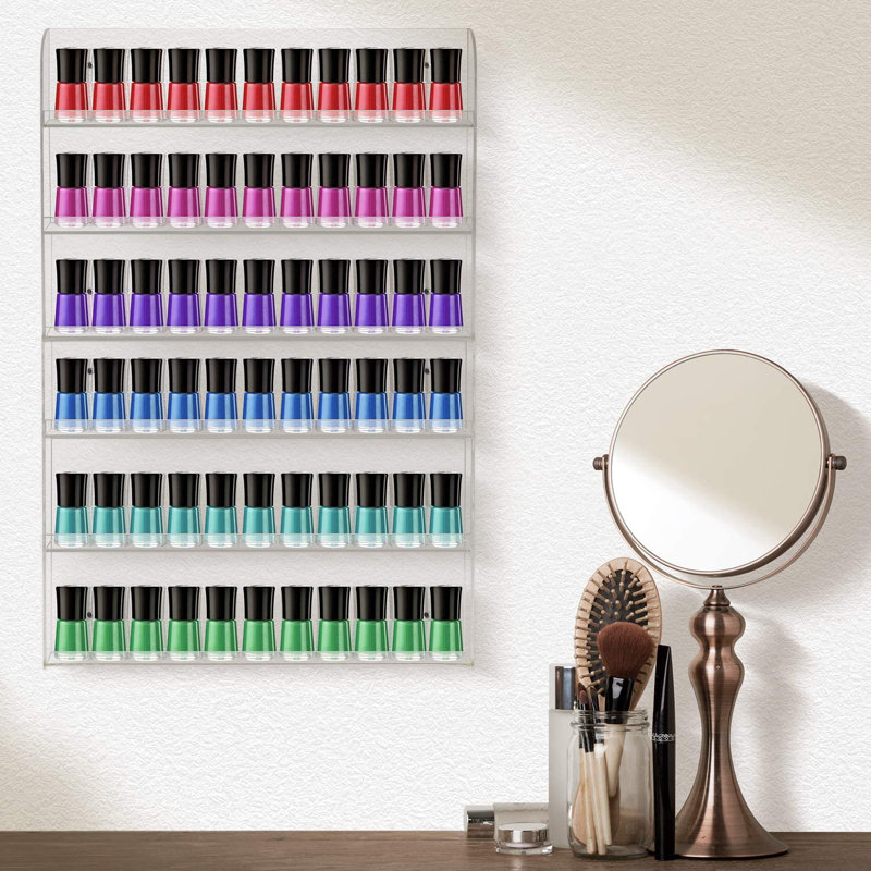 Clear Acrylic 6-Tier Nail Polish Wall Rack Display