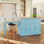 Îlot de cuisine avec table rétractable, station de charge intégrée et roues verrouillables