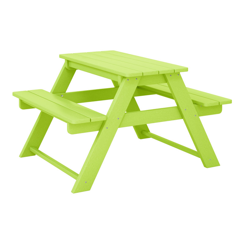Table de pique-nique d'extérieur pour enfants, Vert citron