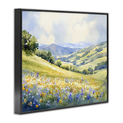 Spring Meadow with Distant Mountain Framed Giclee, design by Franklyn Gregory