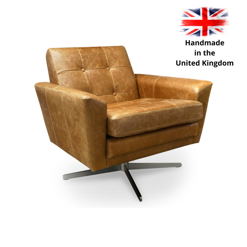 Begay Upholstered Swivel Armchair, Tan