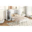 Grand lit avec rangement élégant, tiroirs et rangement supplémentaire, tablettes-3445681-3445683