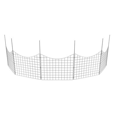 36.6" H x 29.5" L Metal Garden Fence Panels (5-Pack) - Black Powder-Coated Steel Animal Barrier with Ground Spikes for Yard & Patio