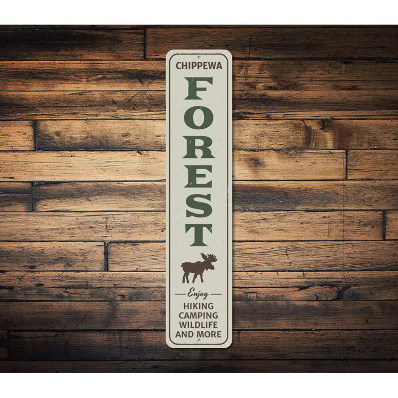 Enseigne verticale en aluminium Forest, H 4 po x l 18 po x P 0,04 po