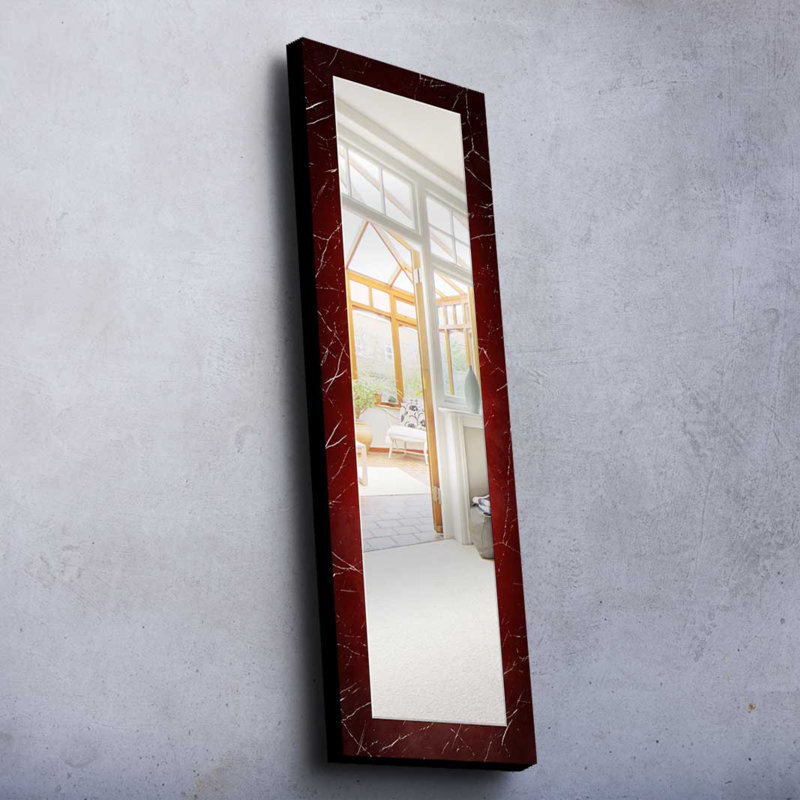 Elegant Decorative Mirror with 100% Pine Wood Frame, 15.7 x 47.2 inches | Real Glass Mirror (Thickness: 0.2 inches) | Stylish Fabric Painting | Ideal for Living Room, Bedroom & Entryway Decor